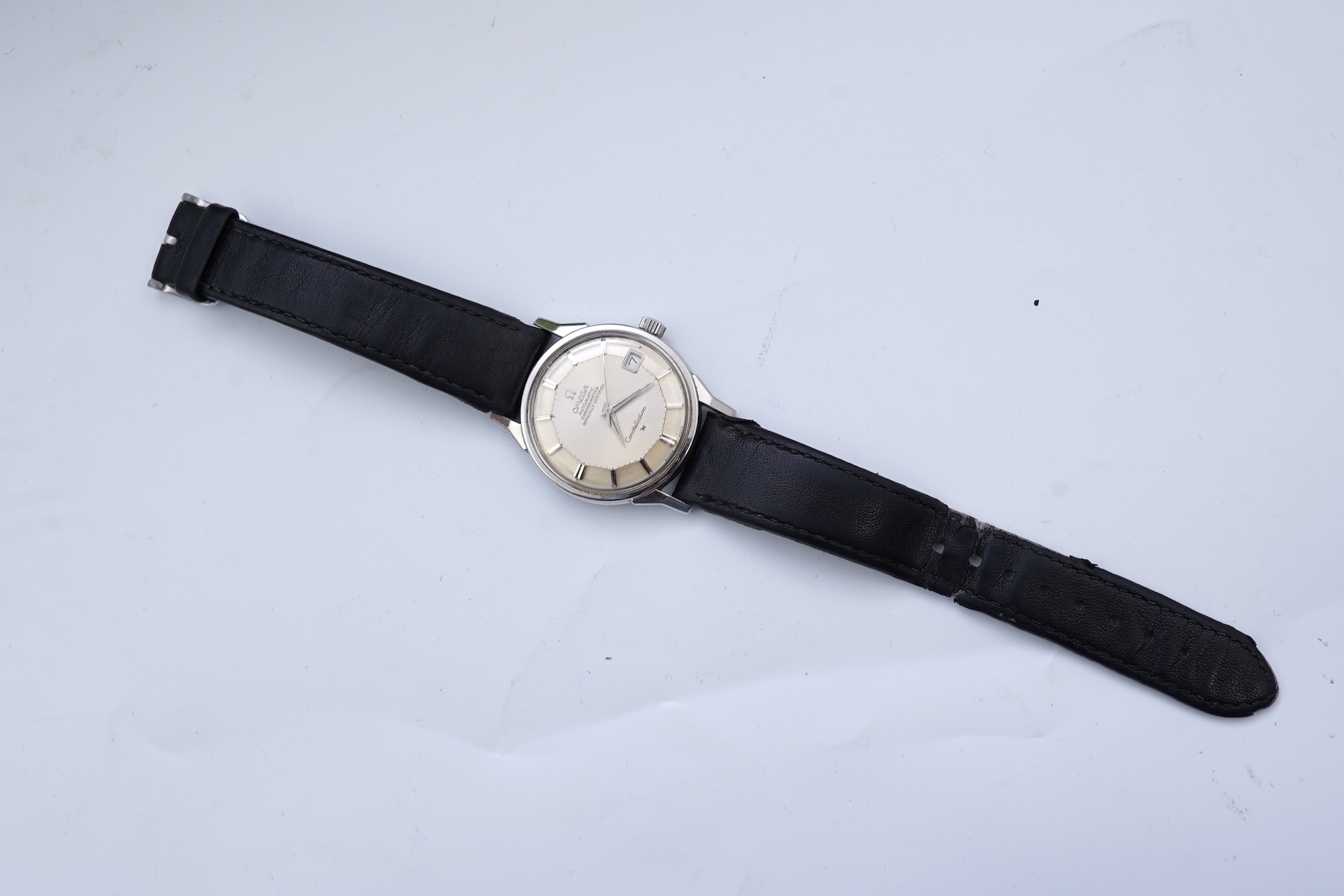 A gentleman's 1960's? stainless steel Omega Constellation Automatic Chronometer Officially Certified wrist watch, with pie-pan dial